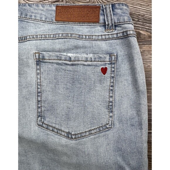 Peace Love World Womens 16~38x32 Flare Leg Denim Blue jeans Boho Hippie Festival - Picture 7 of 14